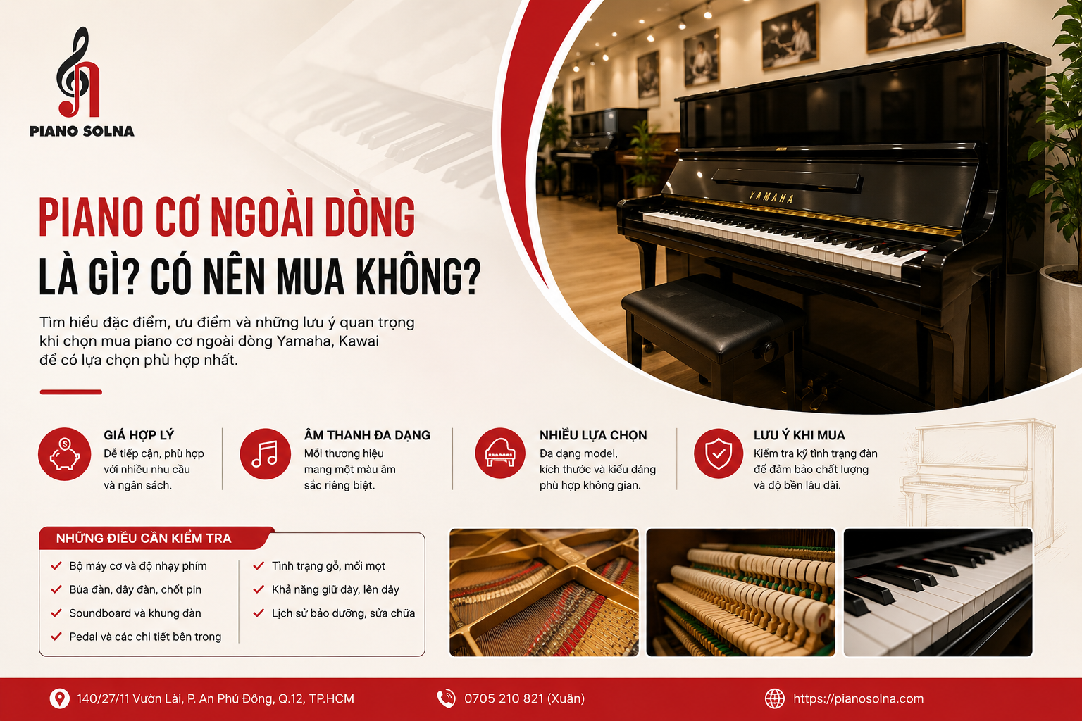 Piano Cơ Ngoài Dòng Là Gì? Có Nên Mua Piano Cơ Ngoài Yamaha, Kawai?