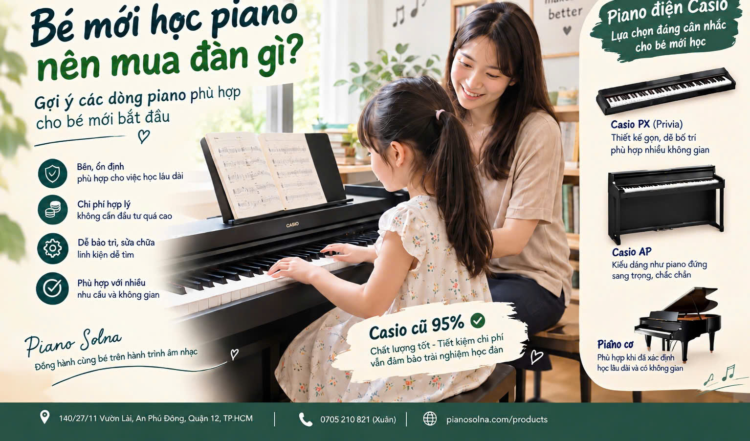 Bé mới học piano nên mua đàn gì? Gợi ý các dòng piano phù hợp cho bé mới bắt đầu